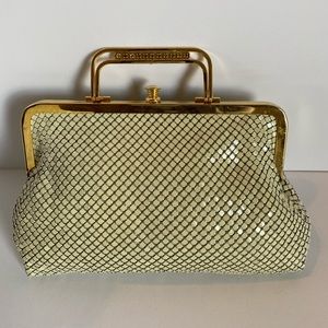 Vintage Tan Mesh Liquid Chain Lined Purse